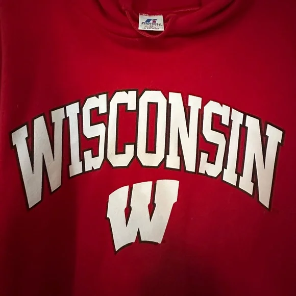 Vintage Wisconsin Badgers Russell Athletic Sweatshirt Hoodie Size XL - Picture 2 of 4